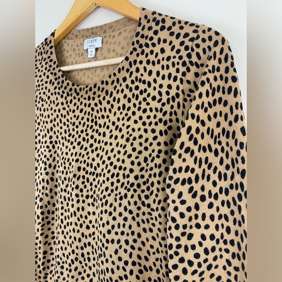 J.Crew Women’s Leopard Dot Teddie Crewneck Sweater, Size M - Picture 3 of 9